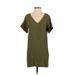 Madewell Casual Dress - Shift: Green Solid Dresses - Women's Size 2X-Small