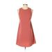 American Apparel Casual Dress - A-Line Crew Neck Sleeveless: Pink Print Dresses - Women's Size X-Small