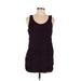 Ann Taylor LOFT Casual Dress - Shift Scoop Neck Sleeveless: Purple Print Dresses - Women's Size Medium