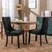 2Pcs Dining Chairs Set, High-end Velvet Upholstered Accent Chairs Button Tufted Dining Chairs with Wood Legs and Nailhead Trim