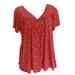 Pimfylm Ladies Blouses Fashion Summer Blouses For Women Dressy Casual Red S