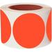 3 Round Fluorescent Red Orange Color Coding Dot Labels | Target Repair Pasters Stickers Permanent Adhesive Writable Surface - 250 Colored Circle Inventory Stickers Per Roll (Orange)
