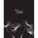 Gifts for Women Teenagers Girls Moms Students & Teachers or Portable Blank Lined Monogram Initia: Notes Composition Notebook: Black Dandelions 150 Pages Medium (College) Ruled 6 x 9 (Paperba