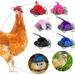 6PCS Chicken Hats Dress up Accessories with Adjustable Elastic Chin Strap for Hens Tiny Pets Chicken Helmet Feather Top Hat