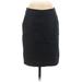 Ann Taylor LOFT Casual Pencil Skirt Knee Length: Blue Solid Bottoms - Women's Size 4 Petite