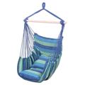 Hammock Chair Hanging Rope Swing Seat with 2 Pillows for Indoor Outdoor Sturdy Cotton Weave Hammock Swing Max 250Lbs Hanging Hammock Chair for Bedroom Patio Porch Beach