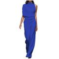 Womens Jumpsuit Clearance Solid Bib Pants Coverall With Pockets Bodysuit One-Piece Leotard Womens Golf Pants Hot Pink Jumpsuits for Women Blue M