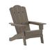Flash Furniture Newport Adirondack Chair with Cup Holder Weather Resistant HDPE Adirondack Chair in Brown