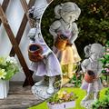 Pjtewawe Easter Garden Lamps Solar Lighted Garden Stone Girl Watering Stone Statue For Yard Decoration