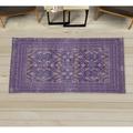 Oriental Decorative Rug Traditional Culture Pattern of Flowers and Blossoms Composition Artwork Quality Carpet for Bedroom Dorm and Living Room 6 Sizes Mauve Lavender by Ambesonne