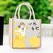 Cute Fashion Storage Bag Women Tote Pouch Square Picnic Cartoon Handbag Lunch Bag Canvas Bag Linen Bag #5