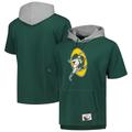 Men's Mitchell & Ness Green Bay Packers Postgame Short Sleeve Hoodie