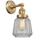 Chatham 12" High Brushed Brass Sconce w/ Clear Shade