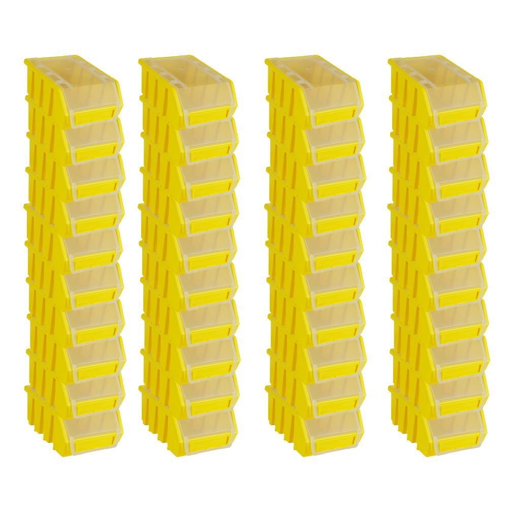 PROREGAL Mega Deal 40x Sichtlagerbox 2 mit Deckel | HxBxT 7,5x11,6x16cm | Polypropylen | Gelb | Sichtlagerbehälter, Sichtlagerkasten, Sortierbehälter Image