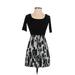 Eight Sixty Casual Dress - DropWaist: Black Print Dresses - Women's Size Small
