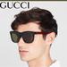 Gucci Accessories | Gucci Acetate Square Frame Web Sunglasses Gg0057sk Black | Color: Green/Red | Size: Os