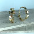 Anthropologie Jewelry | New ~ Anthropologie Endless Gold Butterfly Hoop Earrings | Color: Gold | Size: Os