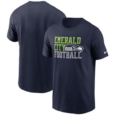 Herren-T-Shirt „Smaragd City“ der Nike College Navy Seattle Seahawks Hometown Collection Image