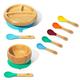 Maven Gifts: Avanchy Bamboo Infant Feeding Set Including Stay Put Suction Bowl - Stay Put Suction Divided Plate - Seven Spoons