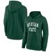 Women's Fanatics Branded Green Michigan State Spartans Basic Arch Pullover Hoodie