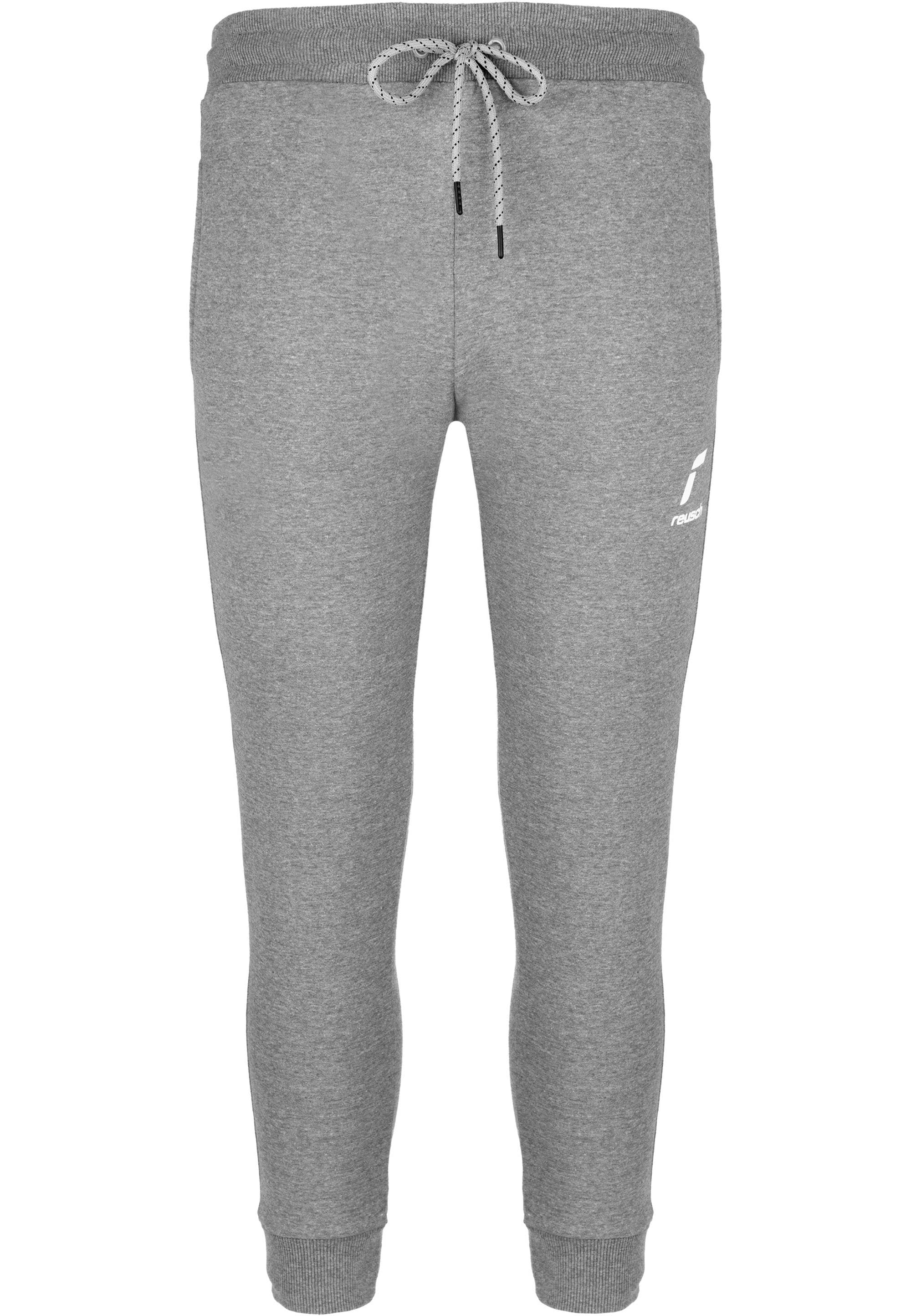 Stoffhose REUSCH, Herren, Gr. S, US-Größen, grau (grau, weiß), 50% Baumwolle, 50% Polyester, mehrfarbig, lang, Hosen Stoffhose, in zeitlosem Look