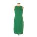 Ann Taylor Casual Dress - Sheath: Green Solid Dresses - Women's Size 0