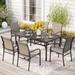 Lark Manor™ Argyri Rectangular 6 - Person 64" Long Outdoor Dining Set Metal in Black/Gray | 64 W x 38 D in | Wayfair