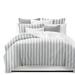 Colcha Linens Standard Cotton 3 Piece Duvet Cover Cabana Stripes Set Cotton in Gray | Twin Duvet Cover + 1 Sham + 1 Throw Pillow | Wayfair