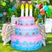 The Party Aisle™ Birthday Cake Inflatable Polyester in Blue | 62.4 H x 46.8 W x 46.8 D in | Wayfair FE4164E3A6044398BE6512BEF8C786DC