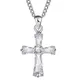 Doreenperles mode pendentif collier or lien chaîne blanc strass croix pendentif accessoires