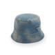 Distressed-effect denim bucket hat
