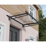 Bremen 3 ft.Gray/Clear Door and Window Fixed Awning