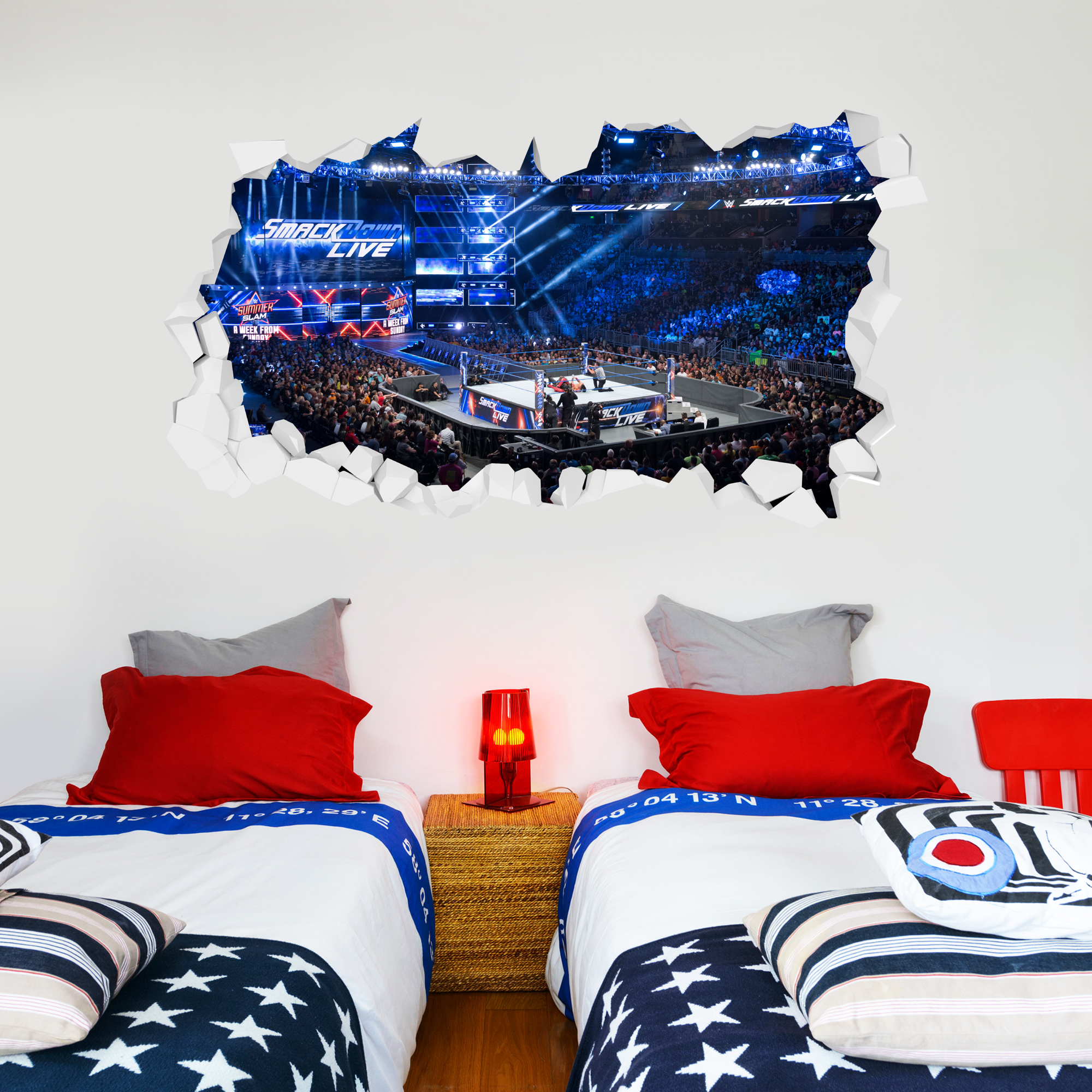 WWE SmackDown Arena Broken Wall Sticker - 120cm x 65cm height Image