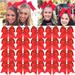 Large Cheer Bows Red Ponytail Holder Girls Elastic Hair Ties 8 20PCS Hair Accessories for Teens Women Girls Softball Competition Sports Cheerleaders