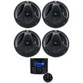 (4) MTX TM652WB-B 6.5 Marine Speakers+4-Zone Bluetooth Receiver w/App Control