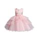 B91xZ Girls Plus Size Dresses Kids Toddler Baby Girls Spring Summer Print Cotton Sleeveless Bow Tie Party Princess Dress Pink Sizes 4-5 Years