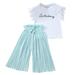 B91xZ Girl Outfits Outfits Tops+Ruffle Pants Kids Shirt T Loose Children Girls Baby Letter Girls Outfits&Set Green Sizes 6-7 Years