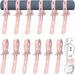 12Pcs Reusable Cable Ties 10x0.6inch Elastic Silicone Cord Organizer Straps for Bundling and Organizing Cable Wires Extendable Cable Management in Home Kitchen Closet Office(Pink)