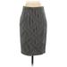 Ann Taylor Casual Pencil Skirt Knee Length: Black Plaid Bottoms - Women's Size 2