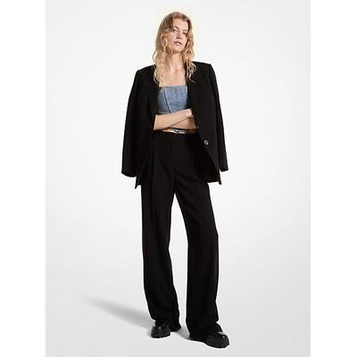 Michael Kors Crepe Wide-Leg Pants Black 0