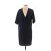 Bobeau Casual Dress - Shift: Blue Solid Dresses - Women's Size Medium