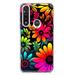 MUNDAZE Motorola Moto G Power Shockproof Clear Hybrid Protective Phone Case Neon Rainbow Glow Colorful Abstract Flowers Floral Cover