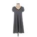 Gap Casual Dress - Shift V Neck Short sleeves: Blue Color Block Dresses - Women's Size X-Small