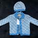 Gucci Matching Sets | Gucci Cardigan & Hat Set | Color: Blue/White | Size: 12-18mb