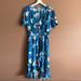 J. Crew Dresses | J Crew Mercantile Blue Floral Print Faux Wrap Ruffle Dress Size Xs | Color: Blue | Size: Xs