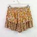 American Eagle Outfitters Shorts | American Eagle Yellow Floral Ruffle Tiered Shorts Size Small | Color: Gold/Yellow | Size: S