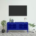 Susany TV Cabinet with doors & shelf TV Unit with storage TV Stand Modern Cabinet for Living Room Bedroom Sideboard Living Room Cabinet Media Stand Furntiure Navy Blue 105x35x50 cm Steel