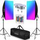 Softbox Lighting Kit, Zingbabu Continuous Photography Lighting Kit with 2x20"x80" Soft Box, 2X150W 3200-6000K Dimmable RGB LED Light Bulbs,Studio Lighting for Video Recording Light Box