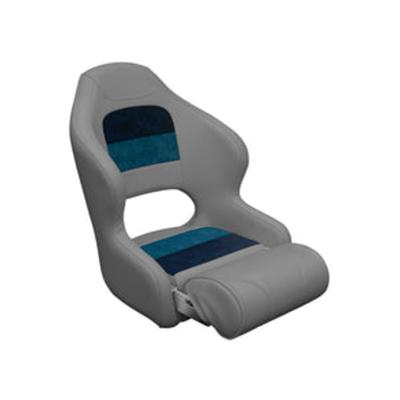 Wise Deluxe Pontoon Bucket Seat w/ Bolster Grey/Navy/Blue Large 8WD3315-1011