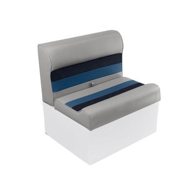 Wise Deluxe Pontoon 27in Bench Seat Cushions Only Grey/Navy/Blue Large 8WD95-1011